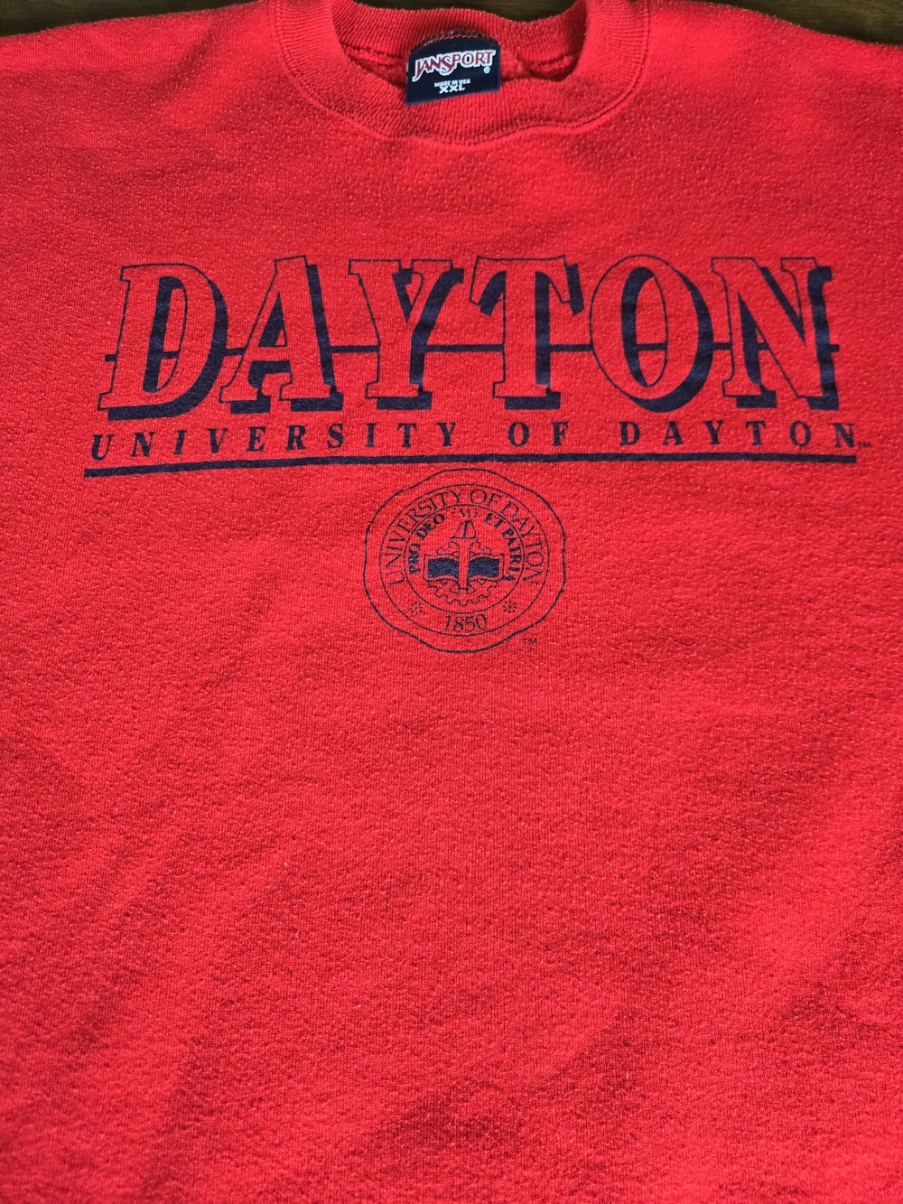 Vintage Jansport Red University of Dayton Logo Sweatshirt Men's XXL